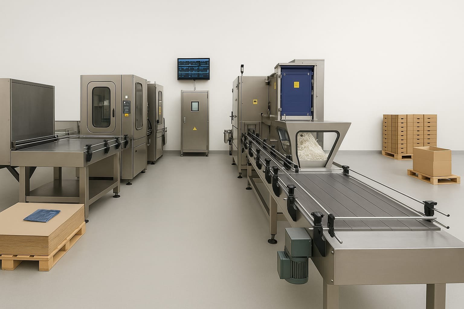 Aerosol filling line with conveyor